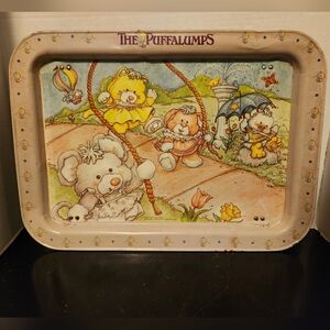 Vintage Fisher Price The Puffalumps Metal TV Serving Tray Folding Table 1987